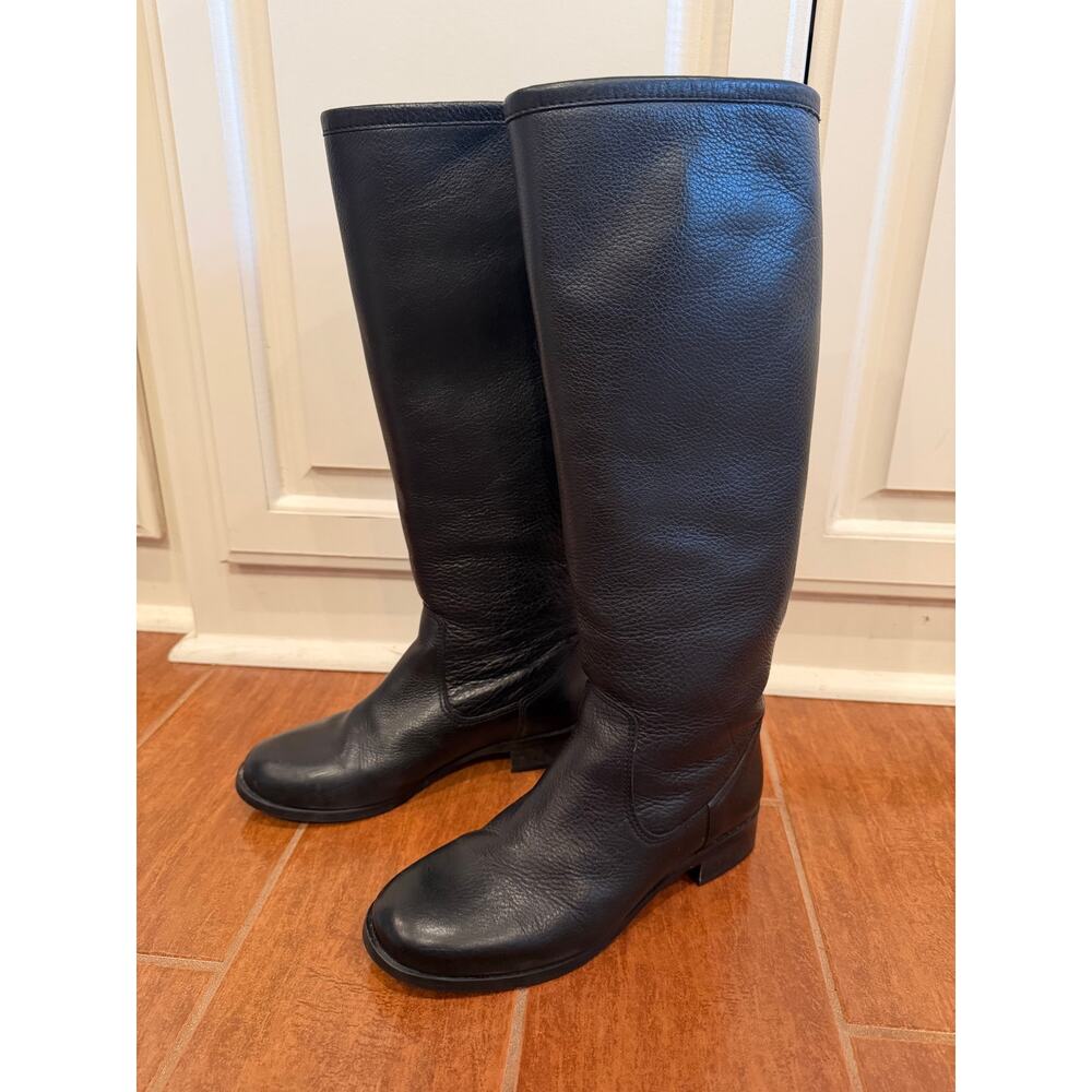 La Canadienne Black Leather Tall Boots Back Zipper Riding Boot 32927 Women's 6 - Picture 3 of 10